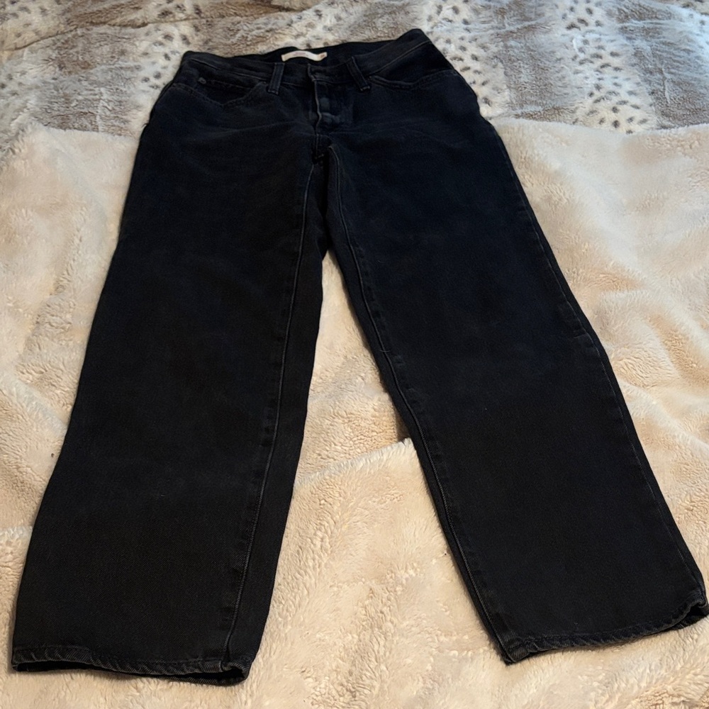 Ladies Levi’s 94 Baggy faded black denim jeans